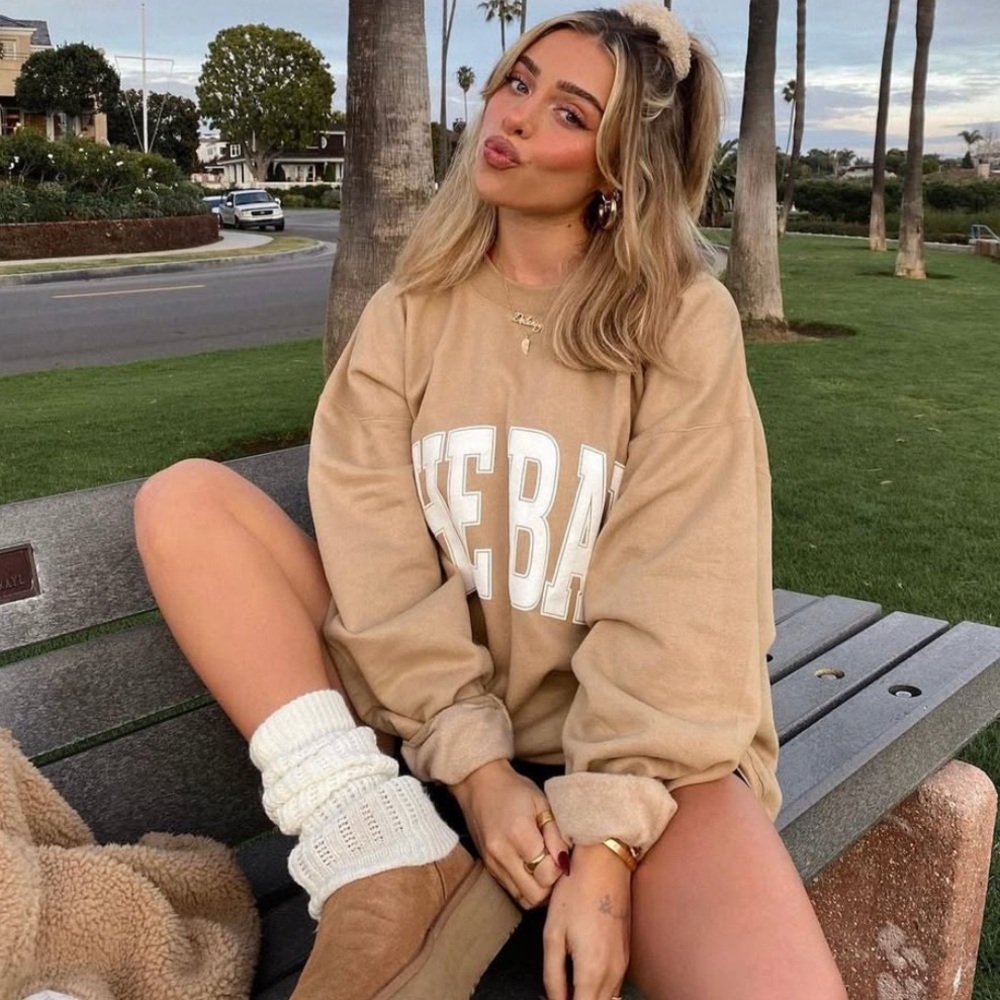 The Bar Varsity Beige Sweatshirt